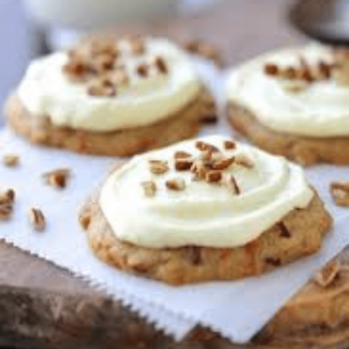 CARROT CAKE COOKIES WITH CREAM CHEESE FROSTING