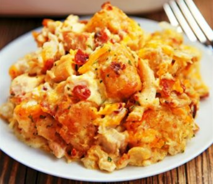 CRACKED OUT COWBOY TATER TOT CASSEROLE