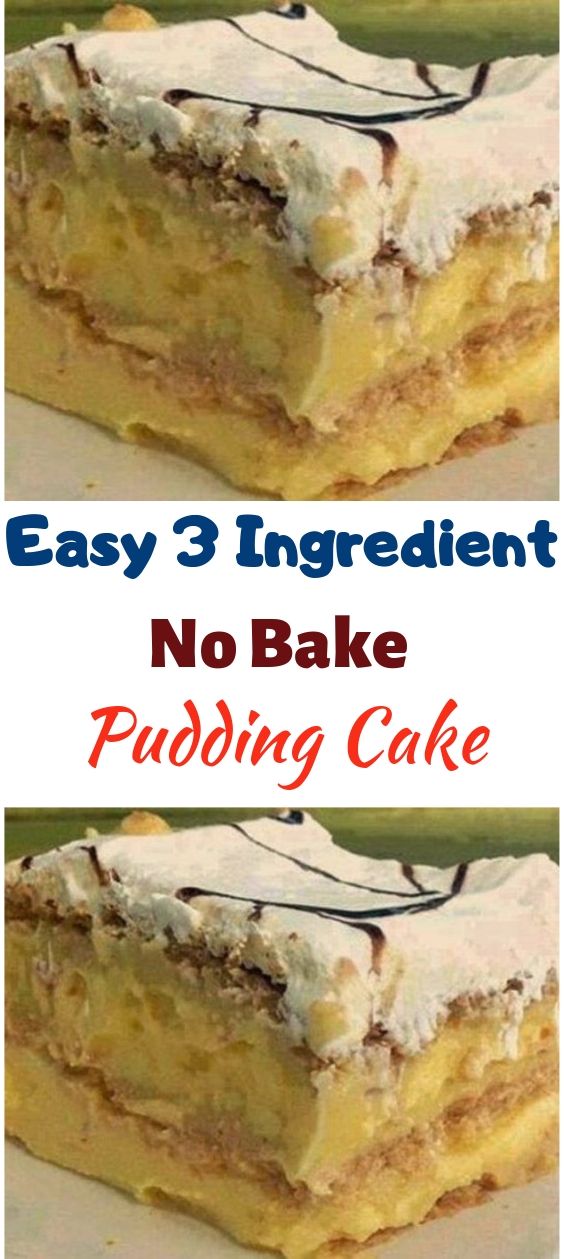 Easy 3 Ingredient No Bake Pudding Cake - newsronian